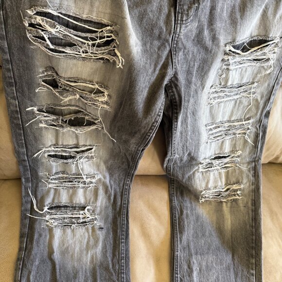 SouthPole Men’s Distressed Classic Straight Leg Jeans, Black, Size 46 - Picture 2 of 9